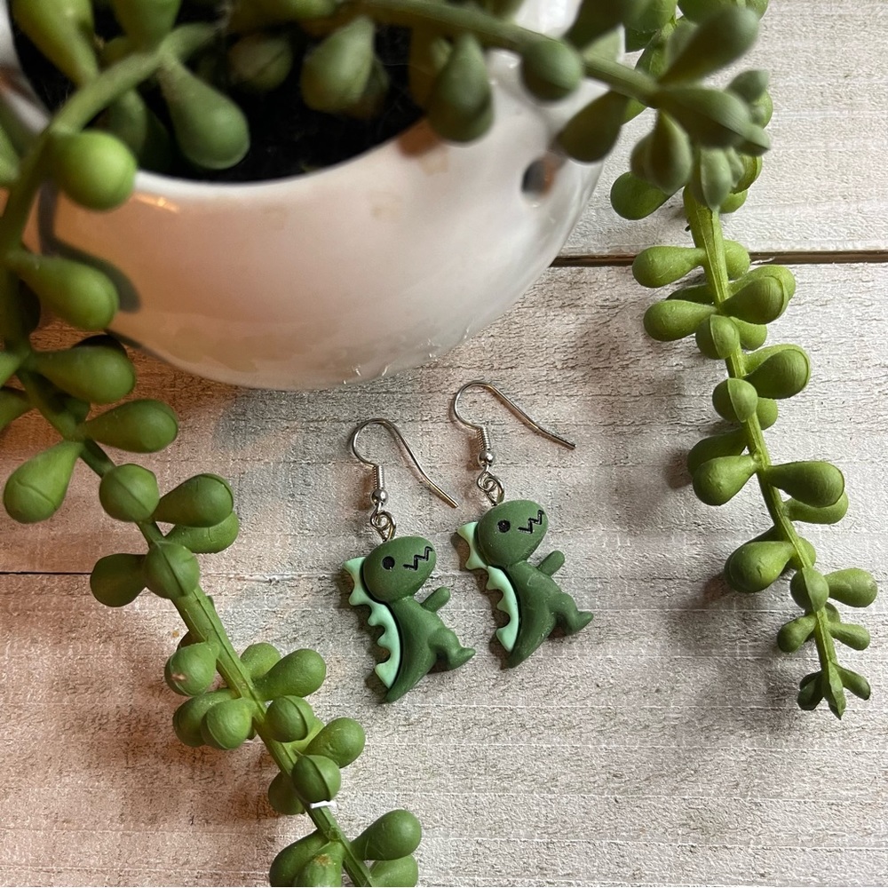 🦖 Cutest Ever Dinosaur Earrings! New. Handmade!